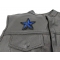 Blue Black Star Patch | Embroidered Patches Blue Star Patch, Iron on Patches shown on leather vest