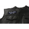 Blue Lives Matter Patch with Blue Line - 4x1.7 inch. Embroidered Iron on Patch shown on leather vest
