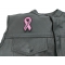 Breast Cancer Fighter Pink Ribbon Patch | Embroidered Patches Breast Cancer Fighter Pink Ribbon Patch - 1.5x3.2 inch. Embroidered Iron on Patch shown on leather vest