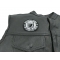 Bring Em Home Or Send US Back Small | US Military Veteran Patches Bring Em Home or Send US Back Small - 3x3 inch. Embroidered Iron on Patch shown on leather vest