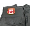 Canadian Shield Patch - Canada Flag | Embroidered Patches Canadian Shield Patch - Canada Flag - 2.75x2.75 inch. Embroidered Iron on Patch shown on leather vest