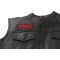 Criminals Love Gun Control Makes Their Job Safer Patch - 4x1.5 inch. Embroidered Iron on Patch shown on leather vest