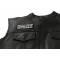 Don't Let My 2 Wheel Ride Interfere With The Safety Of Your Phone Call Patch, Biker Saying Patches shown on leather vest