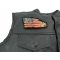 Don't Tread on Me Tattered US Flag Patch Don't Tread on Me Tattered US Flag Patch - 4.5x3.5 inch. Embroidered Iron on Patch shown on leather vest