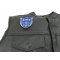 EMT Shield Patch | Embroidered EMT Patches Emt Shield Patch - 3x3 inch. Embroidered Iron on Patch shown on leather vest