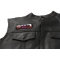 If You Are Free To Be Liberal Thank A Man With A Gun Patch - 4x1.25 inch. Embroidered Iron on Patch shown on leather vest