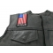 Freedom Nyberg Flag Patch Live Free or Die - Iron on Patch - 2.5x4.7 inch shown on leather vest