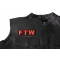FTW Orange Patch FTW Patch, Biker Saying Patches shown on leather vest
