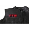 FTW Red Patch FTW Patch, Biker Saying Patches shown on leather vest