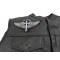 God Speed Patch God Speed Patch - 6x3.75 inch. Embroidered Iron on Patch shown on leather vest