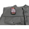 Grenade Patch Afghanistan Colors | US Afghan War Military Veteran Patches Grenade Patch Afghanistan Colors - 2.25x3.5 inch. Embroidered Iron on Patch shown on leather vest
