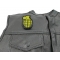 Grenade Patch In OD Green Grenade Patch in OD Green - 2.25x3.5 inch. Embroidered Iron on Patch shown on leather vest