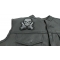 Guns And Skull Chrome Patch - Skull Patches Guns and Skull Patch, Skull Patches shown on leather vest