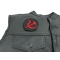 Hammer And Sickle Patch Hammer and Sickle Patch - 3x3 inch - Embroidered Iron on Patch shown on leather vest