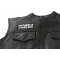 Happiness Is A Warm Gun Patch - 4x1.5 inch. Embroidered Iron on Patch shown on leather vest
