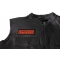 Honk if You've Never Seen a Gun Fired from a Motorcycle Orange Patch Honk if You've Never Seen a Gun Fired from a Motorcycle Patch, Biker Saying Patches shown on leather vest
