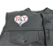 I Heart NY With Statue Of Liberty Small Patch - Iron on Patch - 3x3 inch shown on leather vest