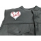 I Love LA Heart Patch - Iron on Patch - 3x3 inch shown on leather vest