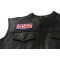 I Ride With USA Pride Patch, Biker Saying Patches shown on leather vest