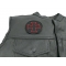 Iron Cross Patch Red Black Iron Cross Patch Red Black - 3 inch. Embroidered Iron on Patch shown on leather vest