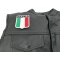 Italia Shield Patch | Embroidered Patches Italia Shield Patch - 2.5x3.25 inch. Embroidered Iron on Patch shown on leather vest
