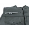 M16 Rifle Patch M16 Rifle Patch - 6x1.5 inch. Embroidered Iron on Patch shown on leather vest