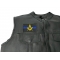 Masonic Thin Blue Line Patch - 3.5x2.1 inch. Embroidered Iron on Patch shown on leather vest
