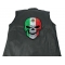 Mexican Flag Skull Large Back Patch Skull Patch Large with Mexican Flag - Iron on Patch - 7.6x11 inch shown on leather vest