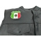 Mexico Shield Flag Patch | Embroidered Patches Mexico Shield Flag Patch - 2.75x2.75 inch. Embroidered Iron on Patch shown on leather vest