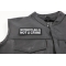 Motorcycling is Not a Crime Patch, Biker Saying Patches shown on leather vest