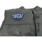 Nipple Freak Patch - Iron on Patch - 3.5x1.75 inch shown on leather vest
