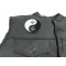 Peace Yin Yang Patch - Iron on Patch - 3x3 inch shown on leather vest