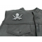 White Pirate Sword Skull Patch | Embroidered Patches Pirate Sword Skull Patch, Skull Patches shown on leather vest