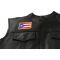 Puerto Rican Flag - 3x2 inch. Embroidered Iron on Patch shown on leather vest