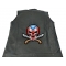 Puerto Rican Skull With Machetes Large Back Patch - Iron on Patch - 9x9 inch shown on leather vest