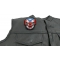 Puerto Rican Skull Patch With Puerto Rico Flag Puerto Rican Flag Skull Patch, Skull Patches shown on leather vest