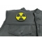 Radioactive Patch | Embroidered Patches Radioactive Patch - 3 inch. Embroidered Iron on Patch shown on leather vest