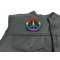 Rainbow Peace Patch Rainbow Peace Patch - 3x3 inch. Embroidered Iron on Patch shown on leather vest