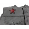Red Black Star Patch | Embroidered Patches Red Black Star Patch - 3x3 inch. Embroidered Iron on Patch shown on leather vest