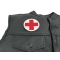 Cross Medic Patch Red Cross Medic Patch - by Ivamis Trading - 3x3 inch - Embroidered Iron on Patch shown on leather vest