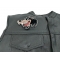 Small Cartoon Wolf Patch | Embroidered Patches Small Cartoon Wolf Patch - 4x4 inch. Embroidered Iron on Patch shown on leather vest