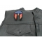 Spartan Helmet US Flag Patch Spartan Helmet US Flag Patch - 2.5x4 inch. Embroidered Iron on Patch shown on leather vest