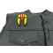 Spartan Helmet Vietnam Vet Patch - 2.5x4 inch. Embroidered Iron on Patch shown on leather vest