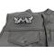 Tattoo Guns Wings Patch Small Tattoo Guns Wings Patch Small - 4.5x2 inch - Embroidered Iron on Patch shown on leather vest