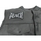Teach Peace Patch | Embroidered Patches Teach Peace Patch - 4x2.5 inch. Embroidered Iron on Patch shown on leather vest