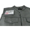 Terrorist Hunting Permit White Patch - 3.75x3 inch. Embroidered Iron on Patch shown on leather vest