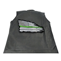 Thin Green Line American Tattered Flag Large Back Patch
