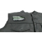 Thin Green Line American Tattered Flag Patch shown on leather vest