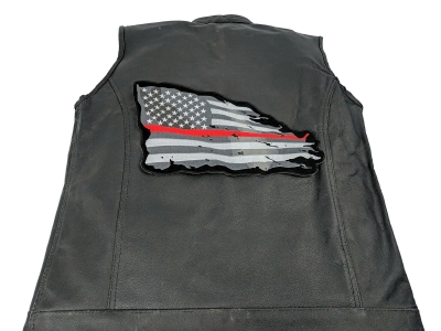 Thin Red Line American Tattered Flag Large Back Patch