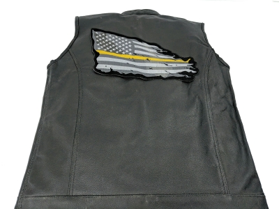 Thin Yellow Line American Tattered Flag Large Back Patch